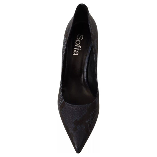 Sofia Sofia Black Snake Skin Leather Stiletto High Heels Pumps Shoes 1728,67345645728,Black,EU39/US8.5,Material: Leather,Preowned / Defect,Pumps - Women - Shoes,Shoes,Sofia,Women,Women - Shoes LA9370-39