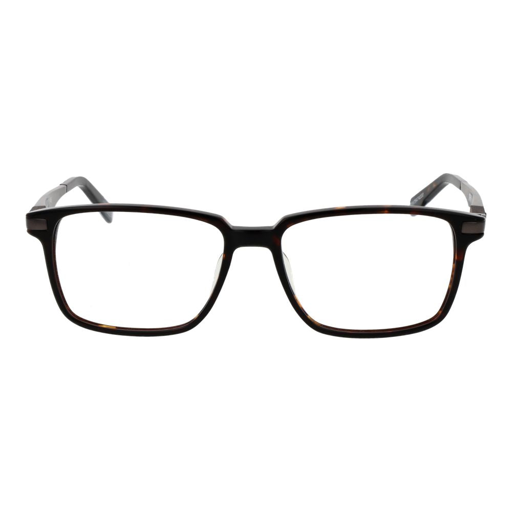 Spy Brown Plastic Glasses (Frames), full-rim, square style for men, brown plastic frame with demo lenses, size 57-17-145.