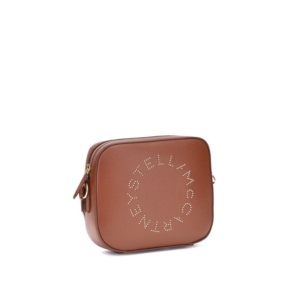 Stella McCartney Brown Other Fibres Shoulder Bag with faux leather and iconic monogram