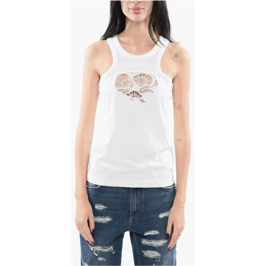Stella McCartney Stella McCartney Cotton Tank Top with Crochet Cut-out ST-P628549-S 1728,74866327712,Clothing,New with tags,S,Stella McCartney,Tops & T-Shirts - Women - Clothing,White,Women,Women - Clothing