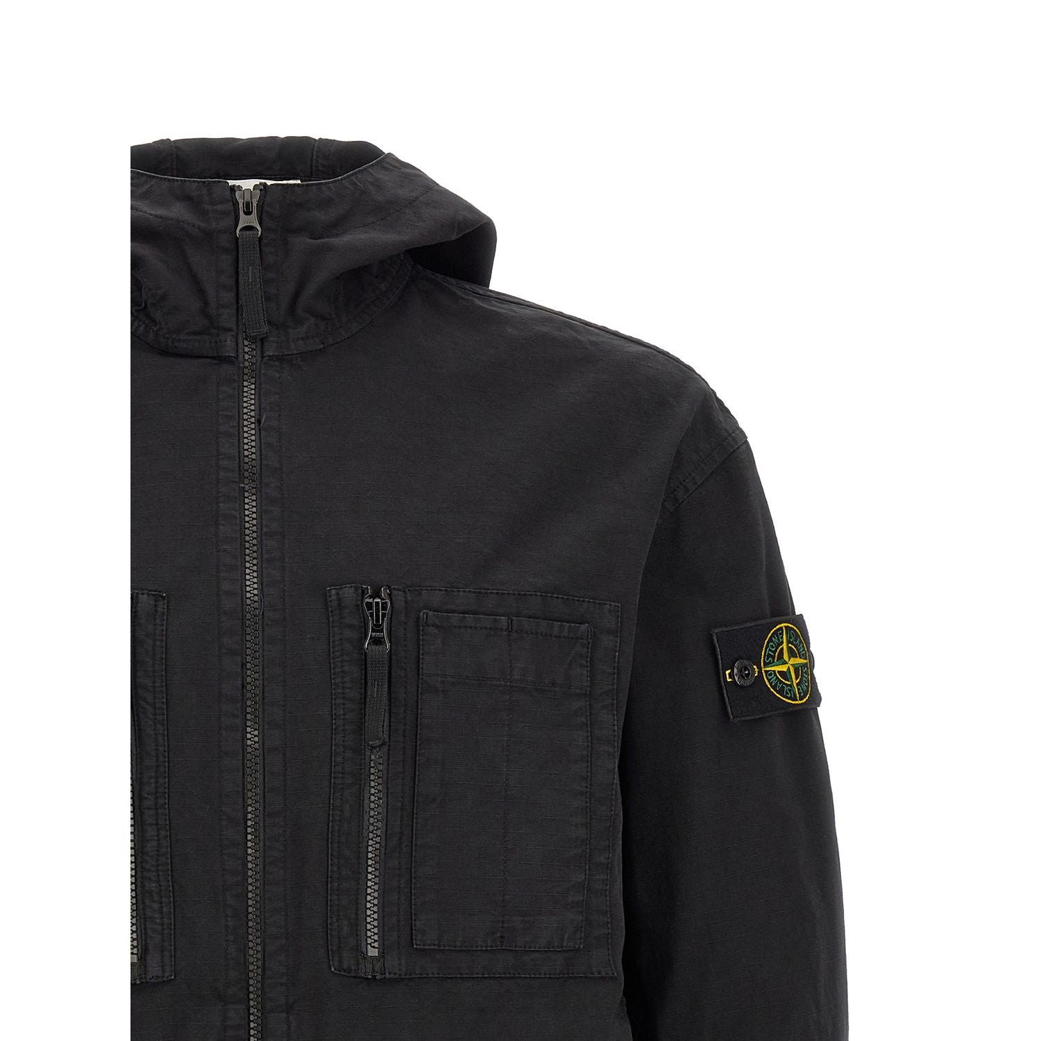 Stone Island Black Cotton Shell Jacket