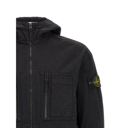 Stone Island Black Cotton Shell Jacket