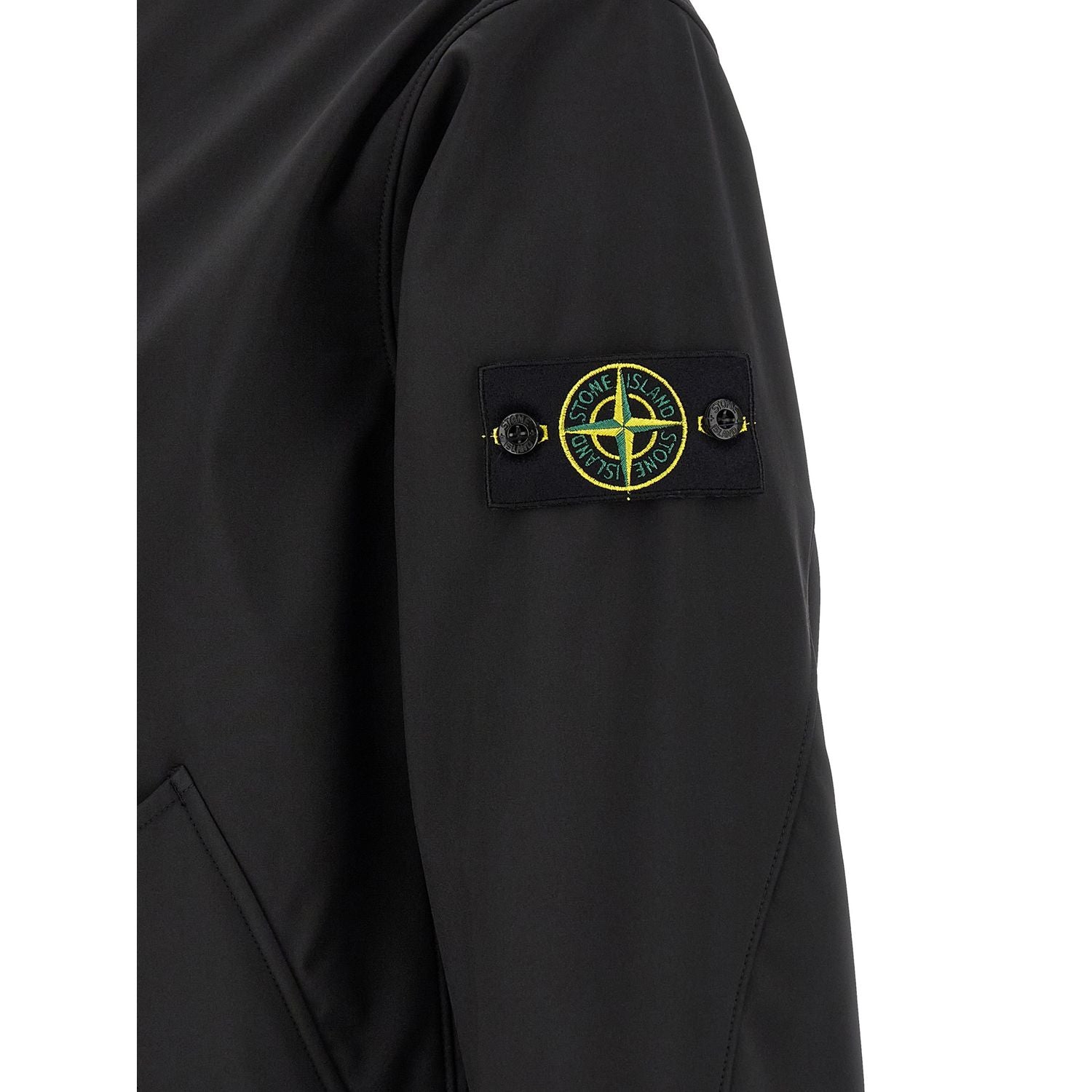 Stone Island Black Polyester Shell Jacket