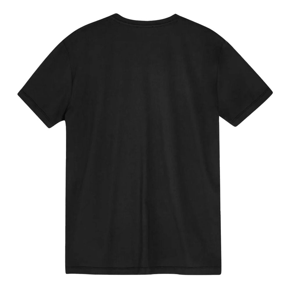 Suns Black Nylon T-Shirt in stretch technical fabric with crew neck and logo print on shoulder, rear view.