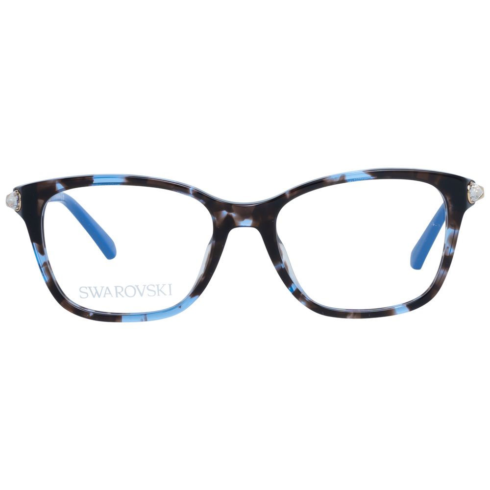 Swarovski Brown Women Optical Frames, full-rim square style with brown plastic frame and demo lenses, 49-16-135 size.