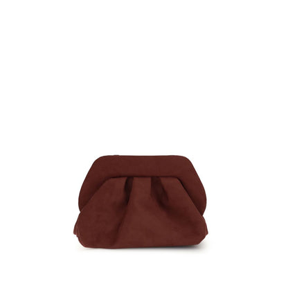 THEMOIRè Brown Other Fibres Clutch Bag made of eco-friendly materials with detachable shoulder strap and magnetic closure.