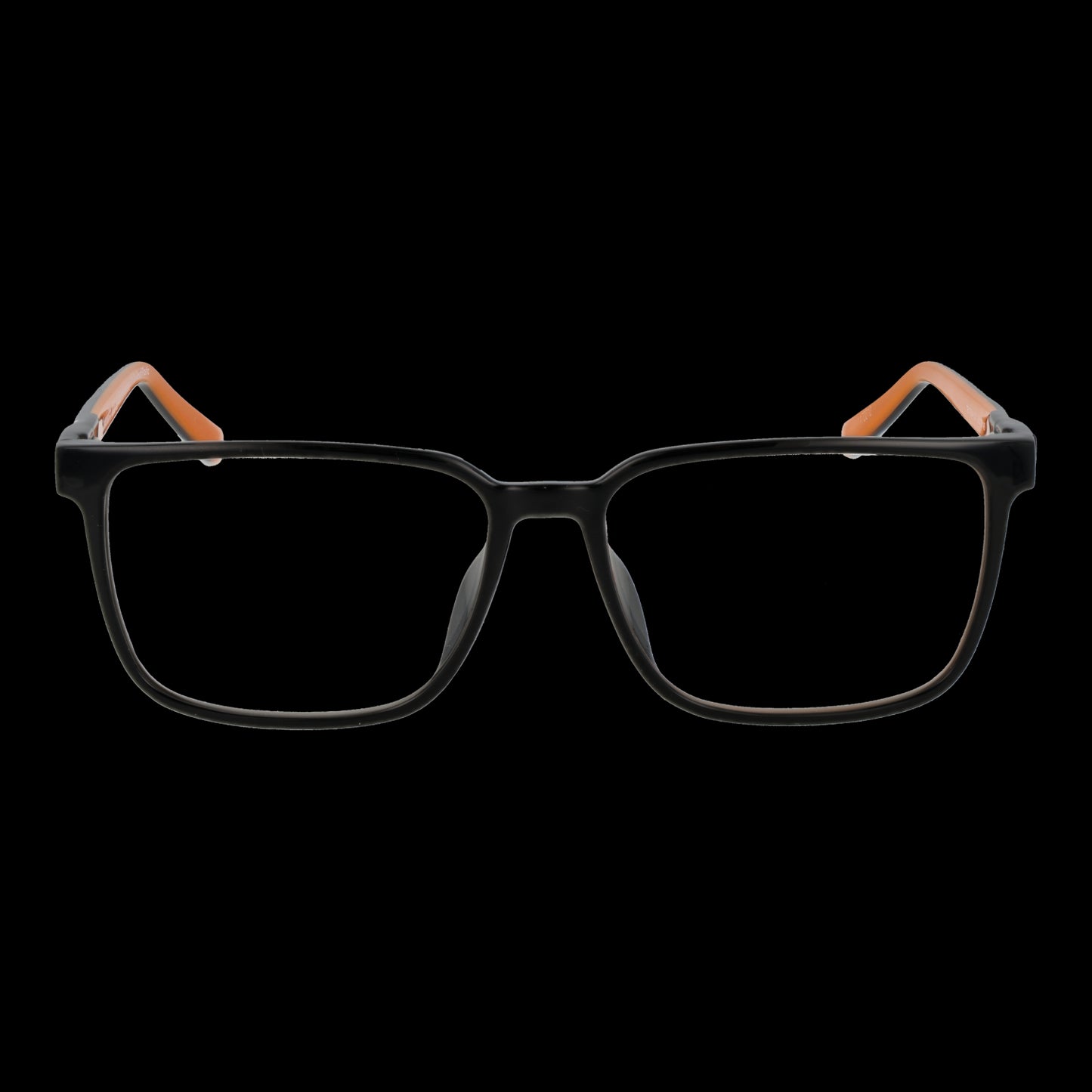 TIMBERLAND MOD. TB1768-H 56001 eyeglasses for gent, classic black frame with orange accents. Ideal choice for stylish men.