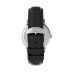 Rear view of TIMEX Mod. WATERBURY CLASSIC wristwatch showcasing the leather strap and stainless steel case