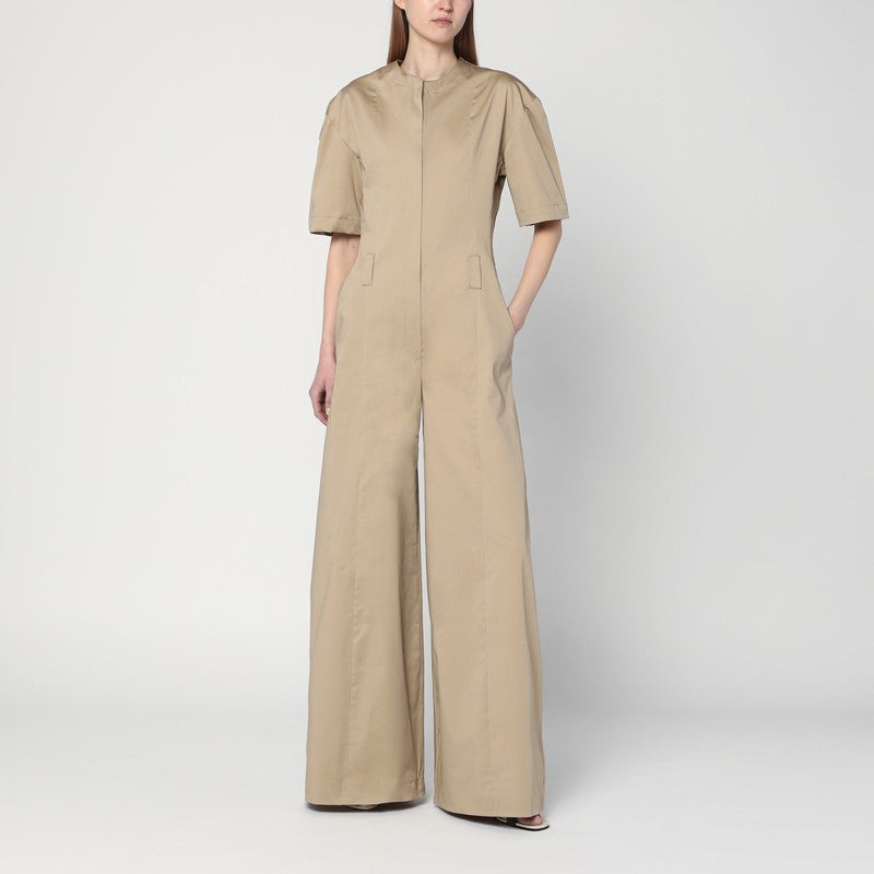 TheLatest Sand coloured palazzo jumpsuit in cotton