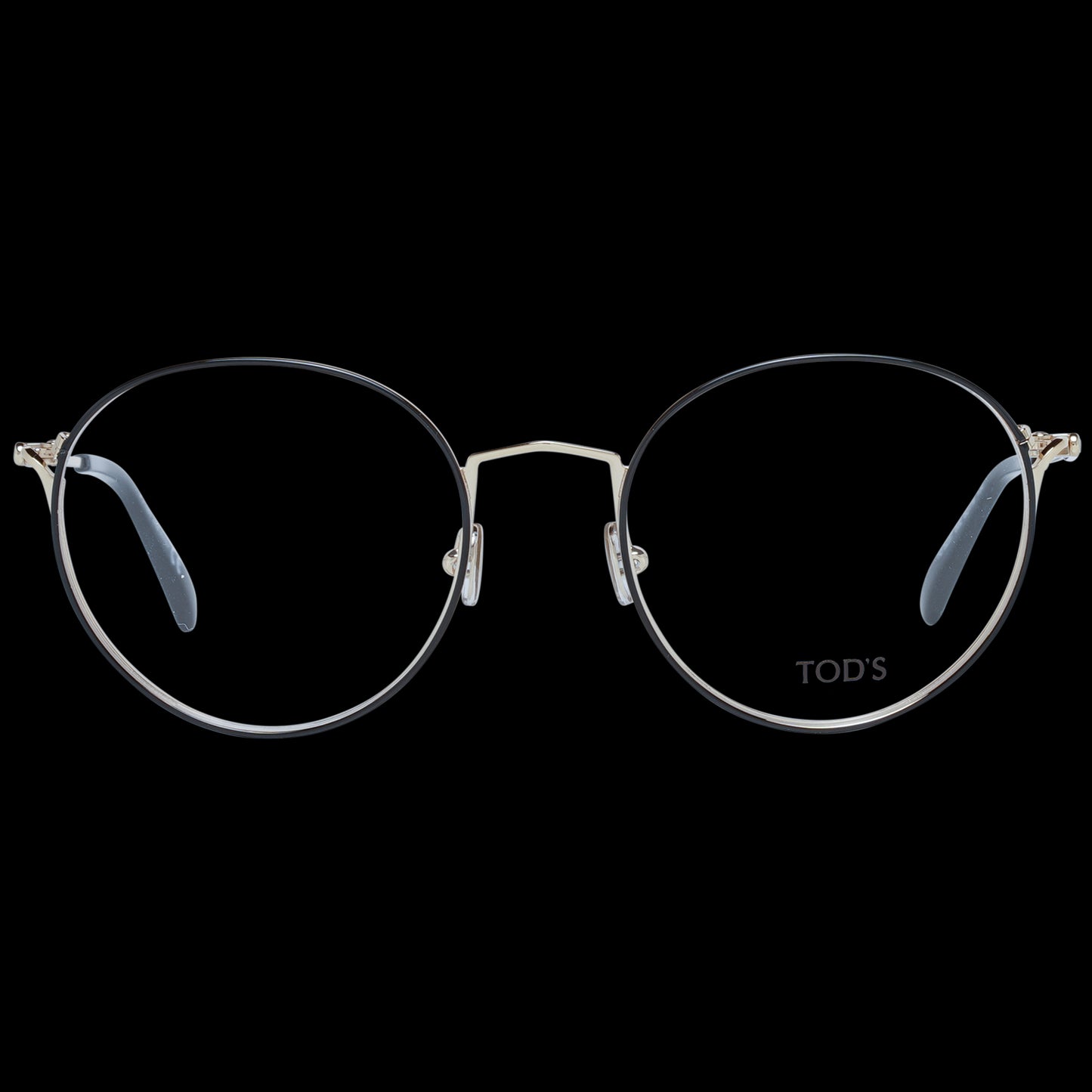 Alt Tag: TOD'S MOD. TO5237 52002 lady eyeglasses front view on black background.