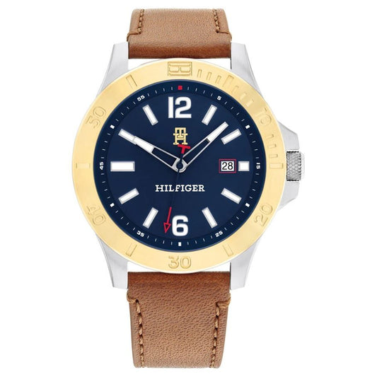 TOMMY HILFIGER Mod. 1710529 Gent's Quartz Analog Watch with Mineral Dial and Leather Bracelet, 5 ATM Water Resistant