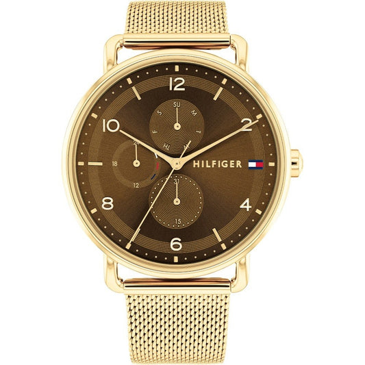 TOMMY HILFIGER Mod. 1782663 ladies' quartz analog watch with 40 mm case and gold bracelet, official packaging included.