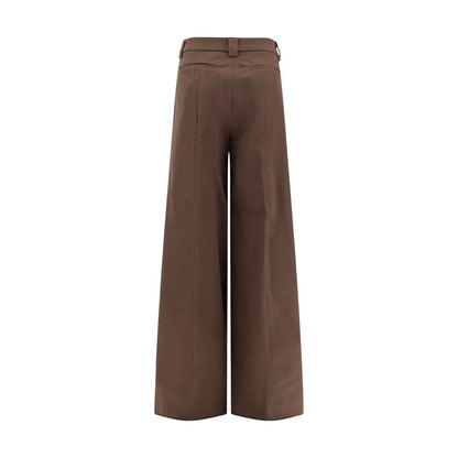 The Latest Brown Cotton Casual Pants with wide-leg and high-waisted design for a sophisticated look.
