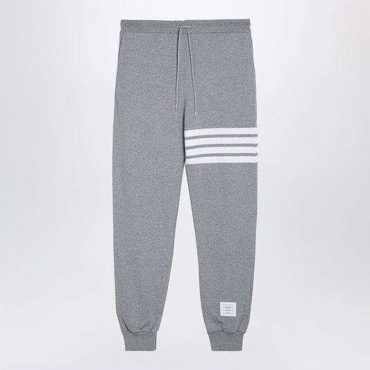 Thom Browne Light grey cotton jogging trousers