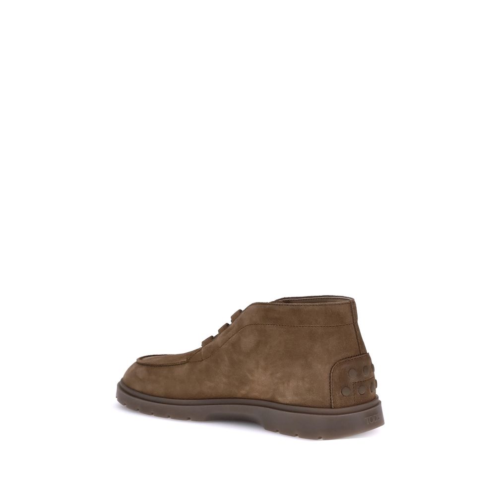 Tod's Brown Calf Leather Bos Taurus Lace-Up Boots