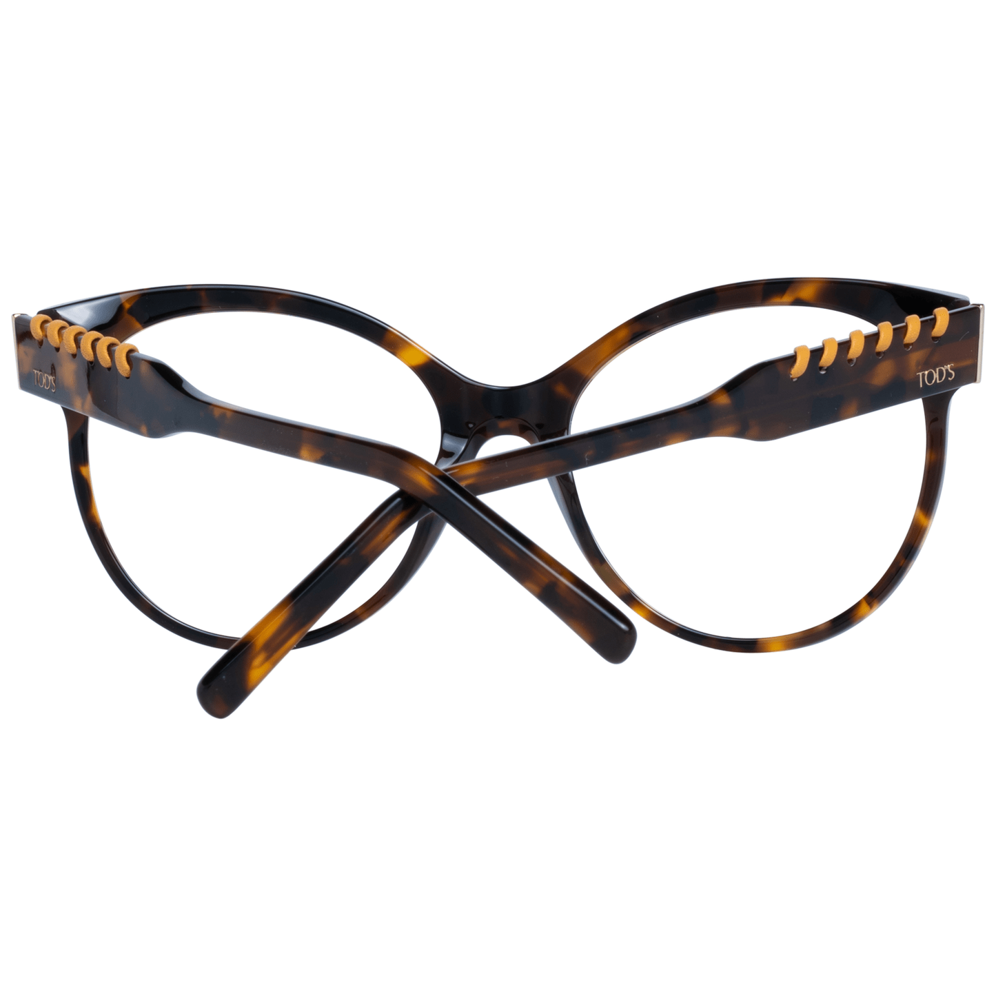 Tod's Chic Brown Round Full-Rim Women's Glasses showcasing elegant design and durability.