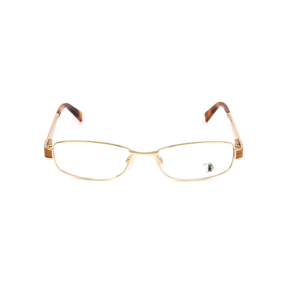 Alt Tag: "Tod's Pink Metal Frames eyeglasses with gold detailing, model TO5022028, measurements 52/15/135mm, stylish women's eyewear."