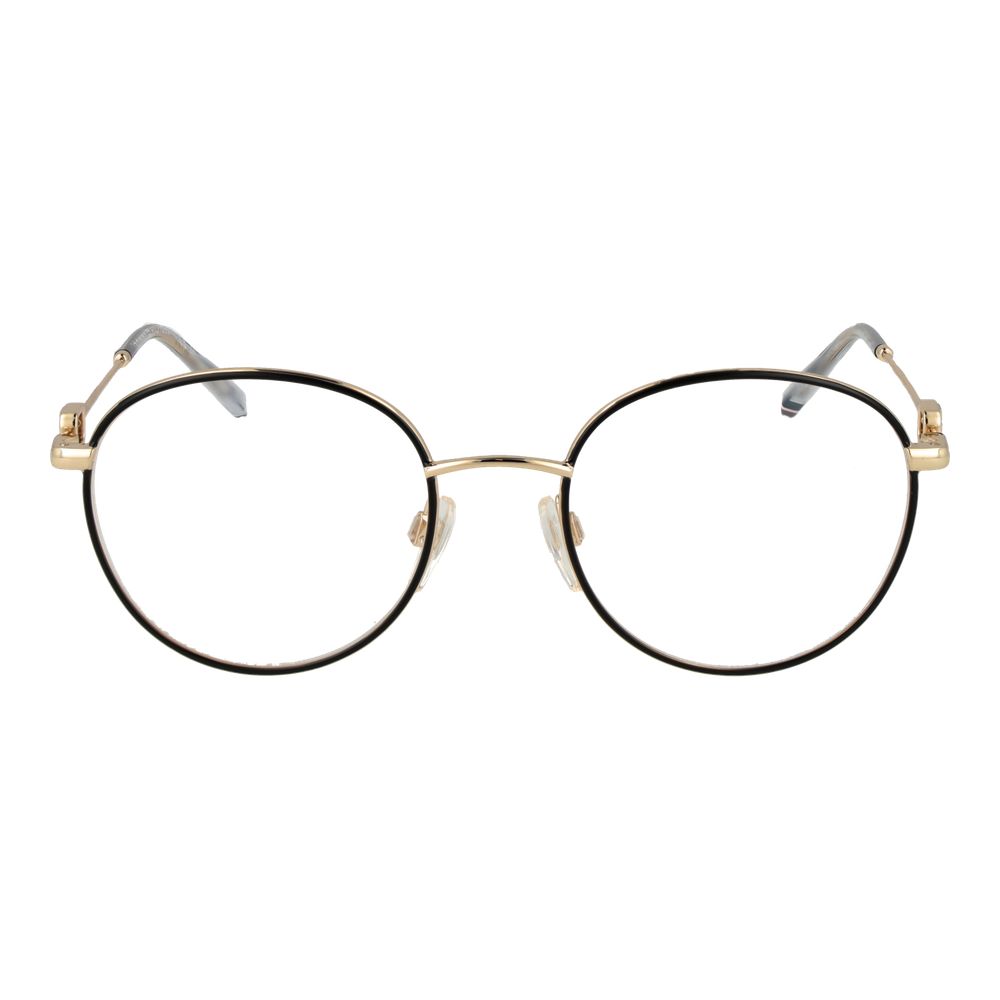 Tommy Hilfiger Gold Metal Glasses (Frames) for women, full-rim, gold metal frame, style panto, demo lenses included.