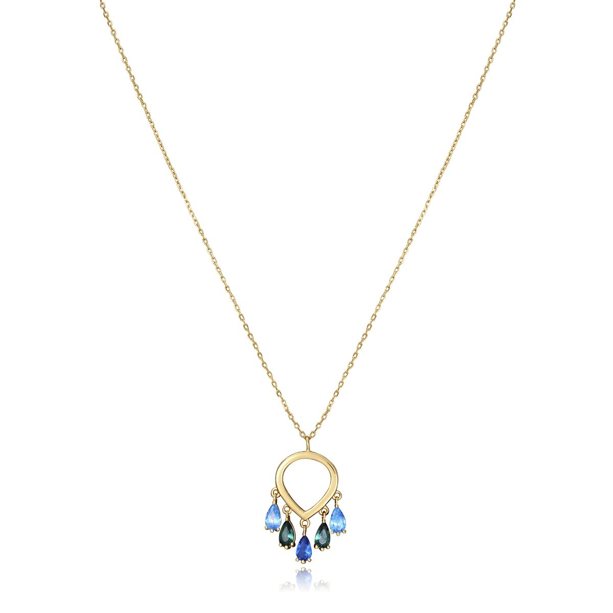 Elegant necklace from VICEROY JEWELS Mod. 13082C100-39, designed for ladies with chronograph functions, made of Silver 925°, blue gemstones.
