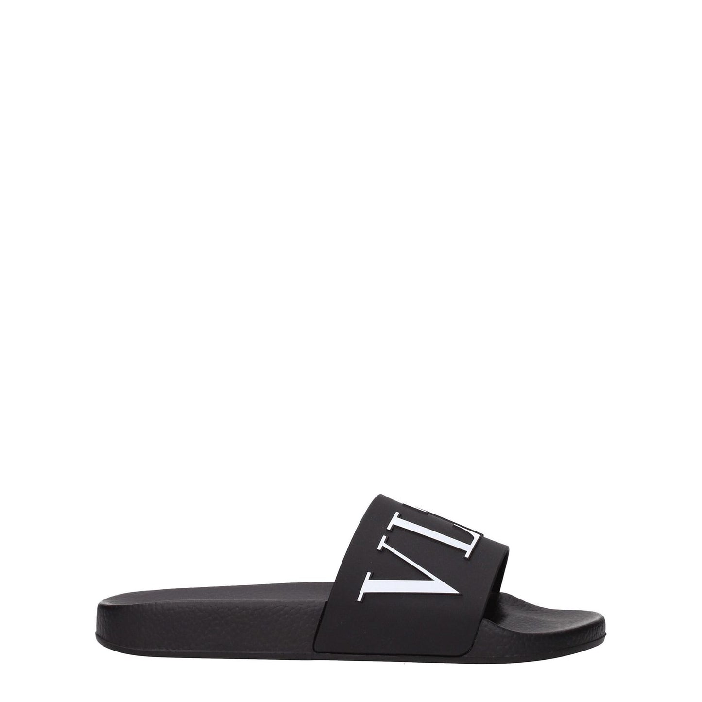 Valentino Garavani Black Cotton Slippers with logo, low flat heel, open toe, MPN S0873SYE0NI, new collection footwear