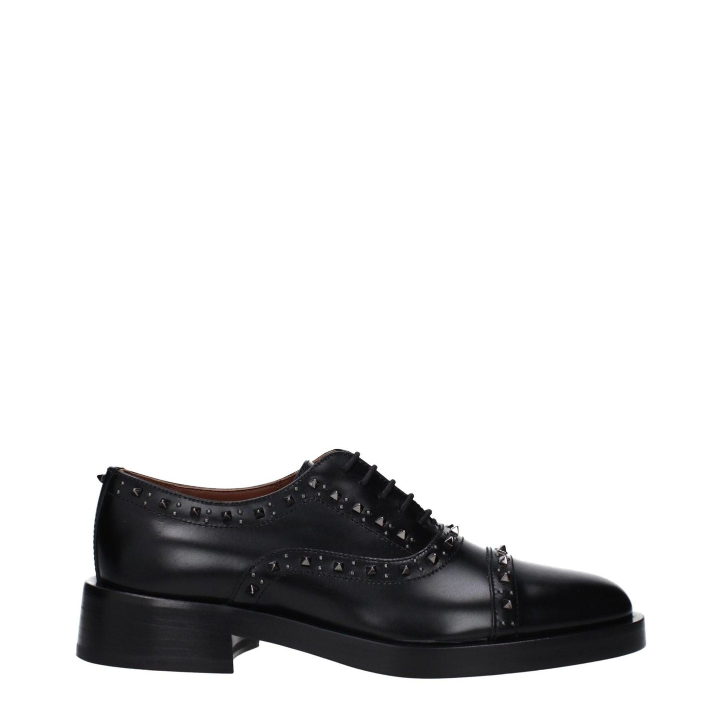 Valentino Garavani Black Leather Oxfords And Derbies