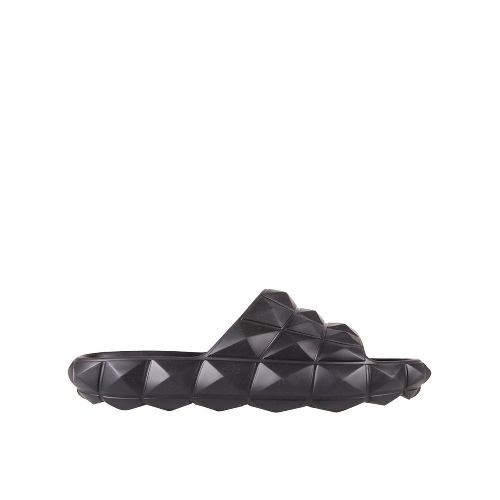 Valentino Garavani Black Rubber Slippers