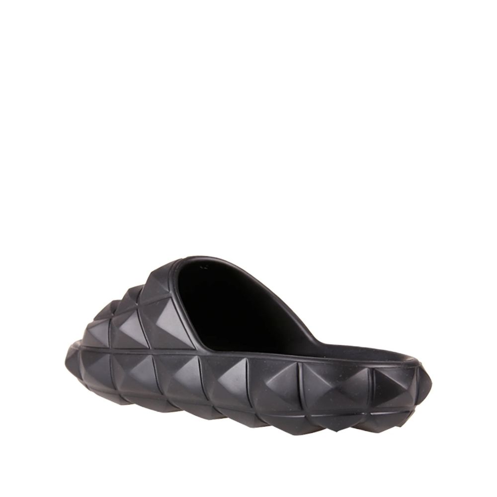 Valentino Garavani Black Rubber Slippers