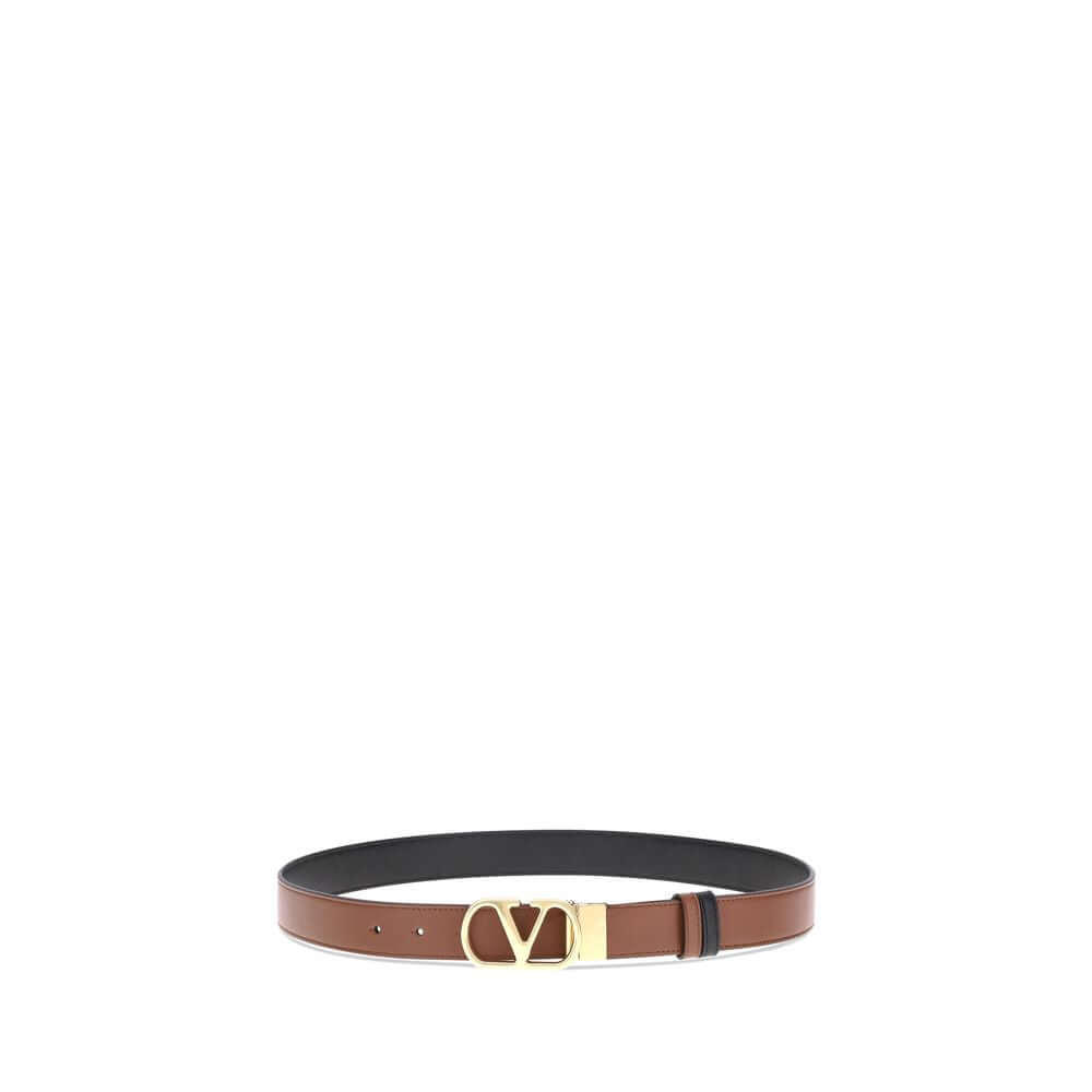 Valentino Garavani Brown Calf Leather Bos Taurus Regular Belt