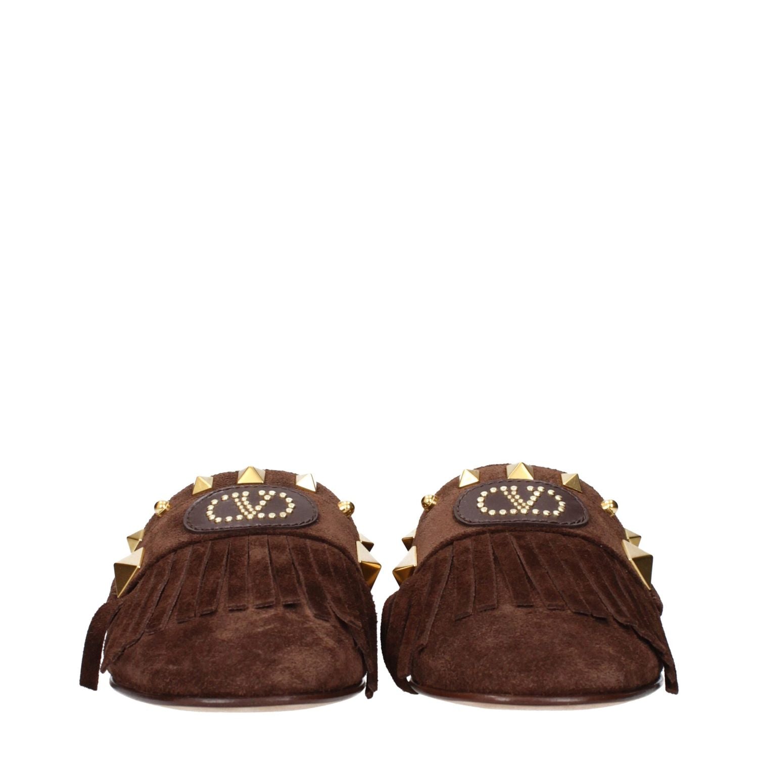 Valentino Garavani Brown Leather Slippers