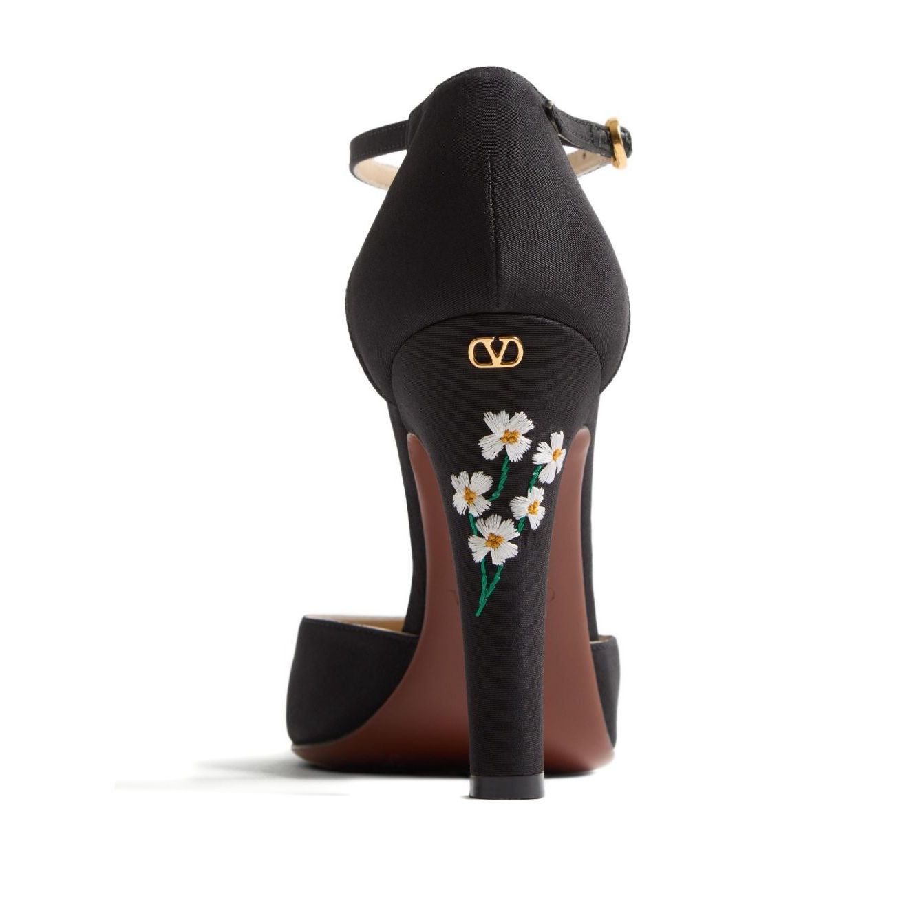Valentino Garavani Hi Dolly Pumps In Fabric With Floral Embroidery 105mm High Heel