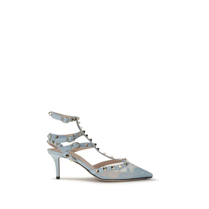 Valentino Garavani Light Blue Fabric High Heel Pumps