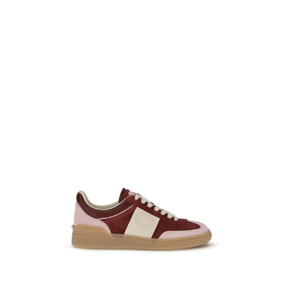 Valentino Garavani Red Calf Leather Bos Taurus Low Top Sneakers