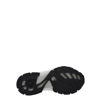 Sole view of Valentino Garavani White Fabric Athletic Sneakers with rubber sole and tread pattern, showcasing shoe underside.