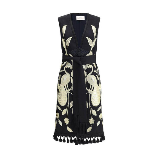 Valentino-Valentino Embroidered long Vest-1728,72470364320,Black,Clothing,IT44 | L,Jackets & Coats - Women - Clothing,New with tags,Valentino,Women,Women - Clothing-VA-6V0CMA85ASY0NO-IT44 | L