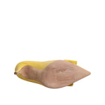 Valentino Yellow Patent Leather PVC Bow Heels Pumps Shoes sole view