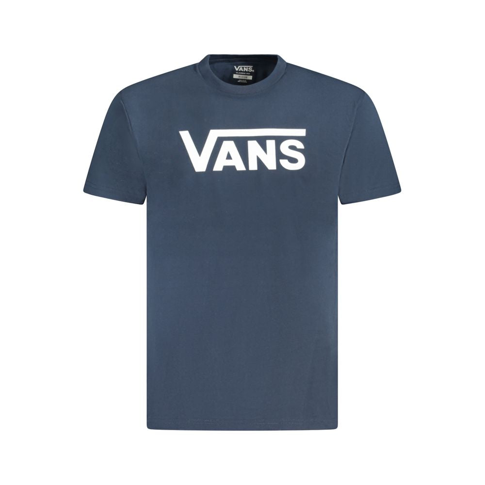 Vans Blue Cotton T-Shirt - short sleeve, classic fit, crew neck, front print, logo displayed.