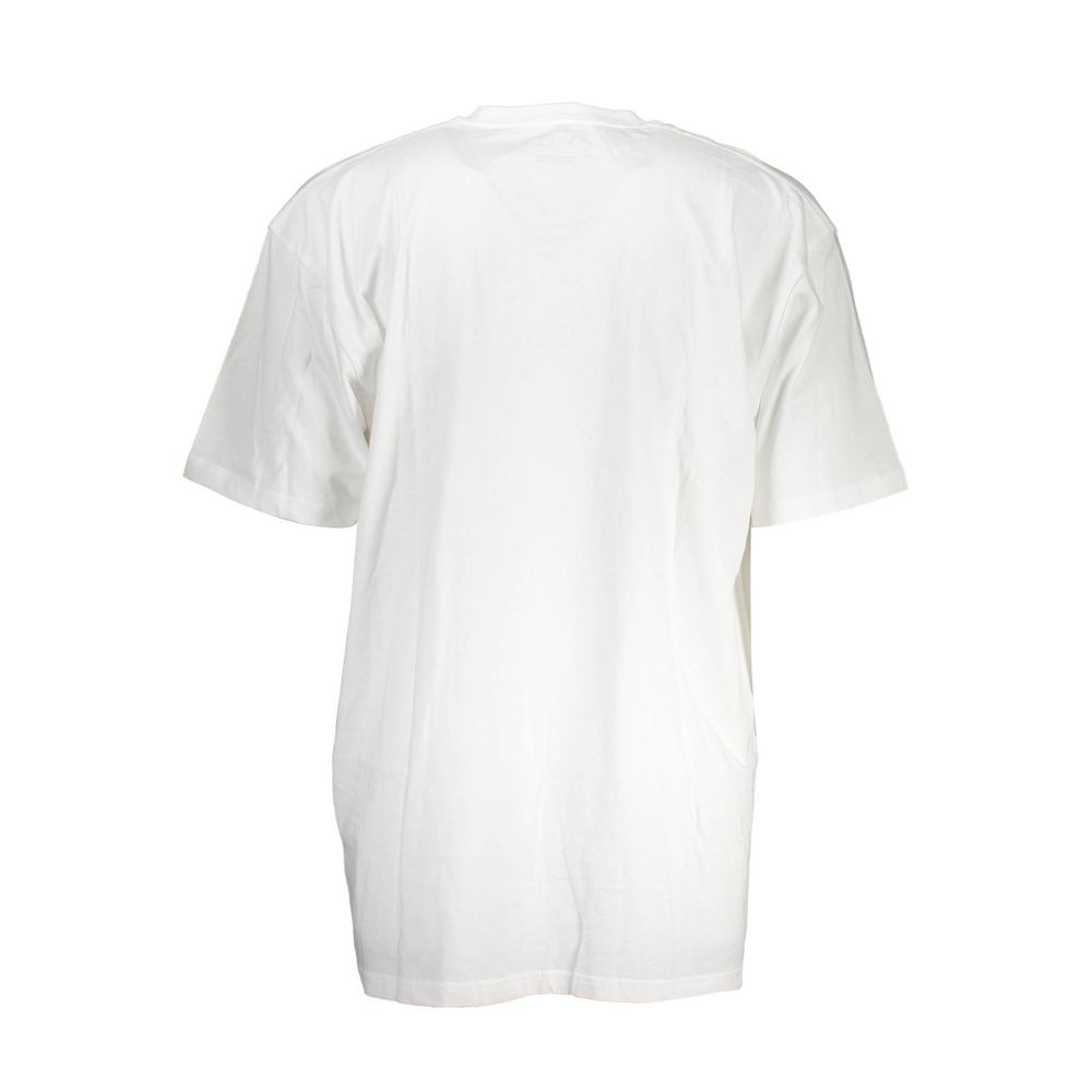Back view of Vans White Cotton Men T-Shirt showcasing classic design and soft cotton fabric.