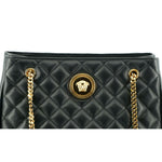 Versace Elegant Quilted Nappa Leather Tote Bag