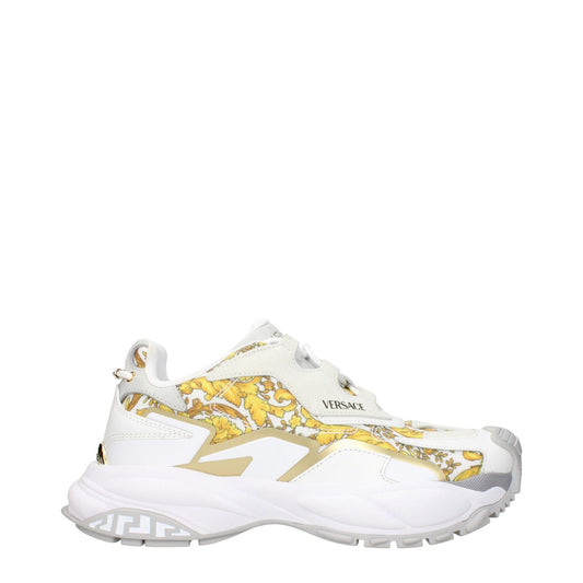 Versace Gold Fabric Low Top Sneakers