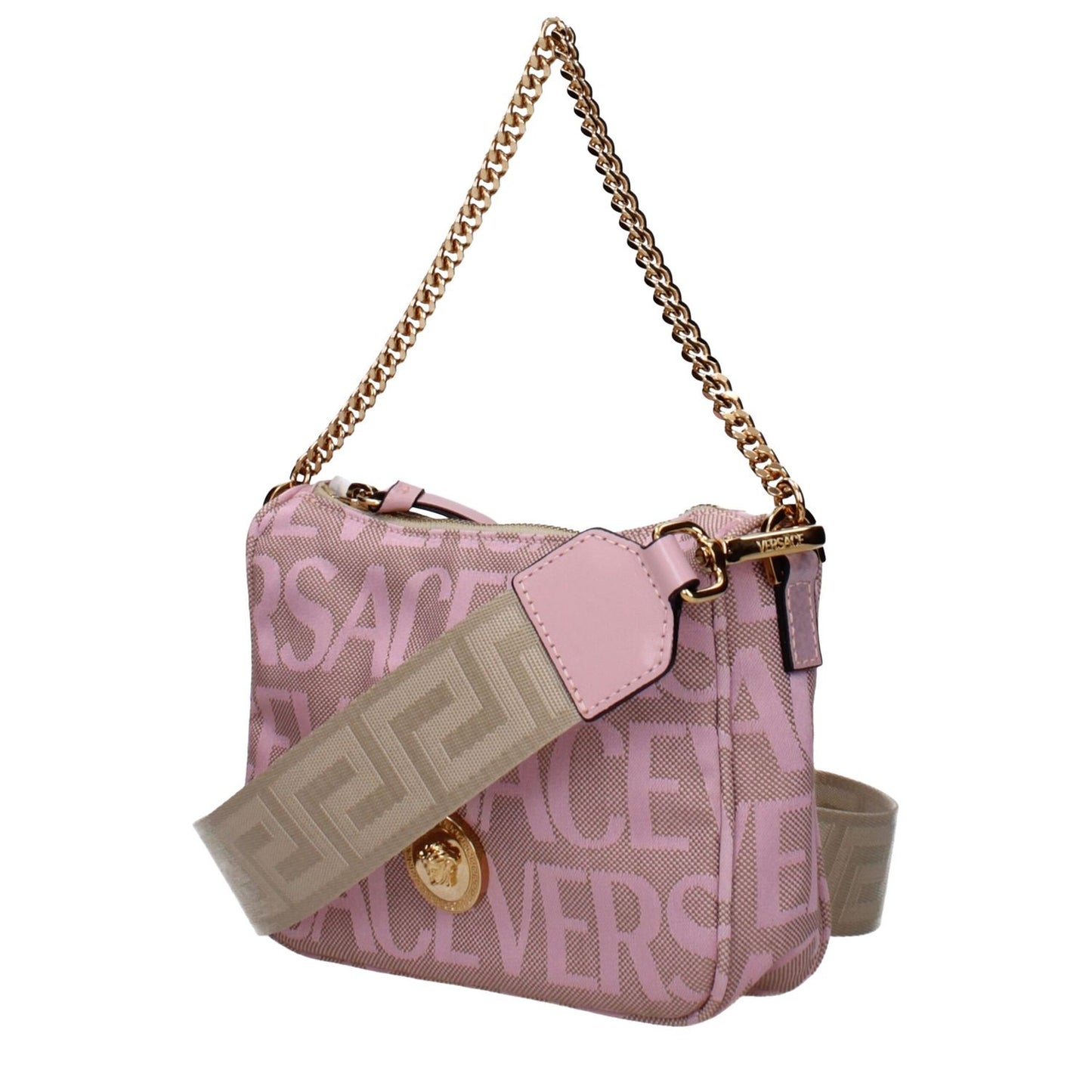 Versace Pink Fabric Handbag