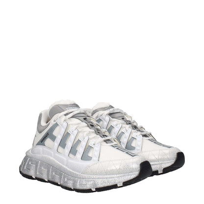 Versace White Fabric Athletic Sneakers