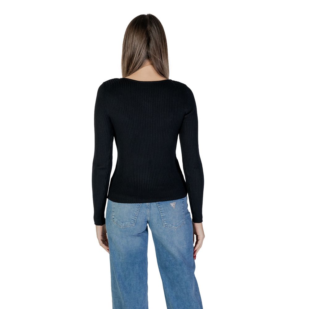 Vila Clothes Black Viscose Sweatshirt