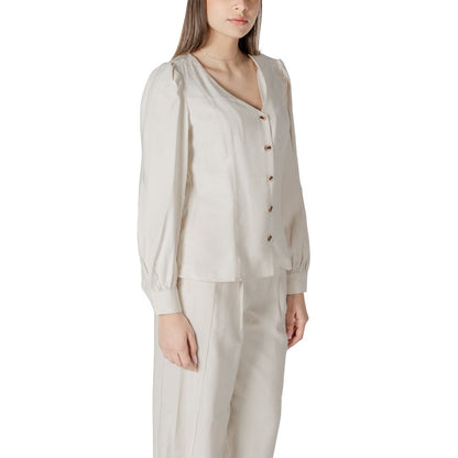 Vila Clothes Cream Viscose Top