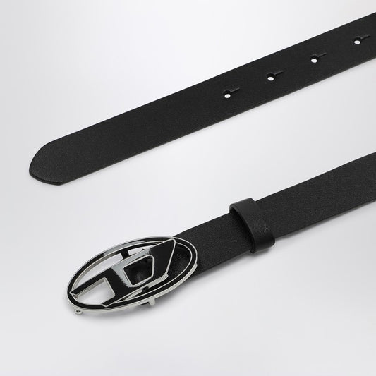 Diesel Black leather belt with Oval D buckle X09716P1245/Q_DIESE-T8013_300