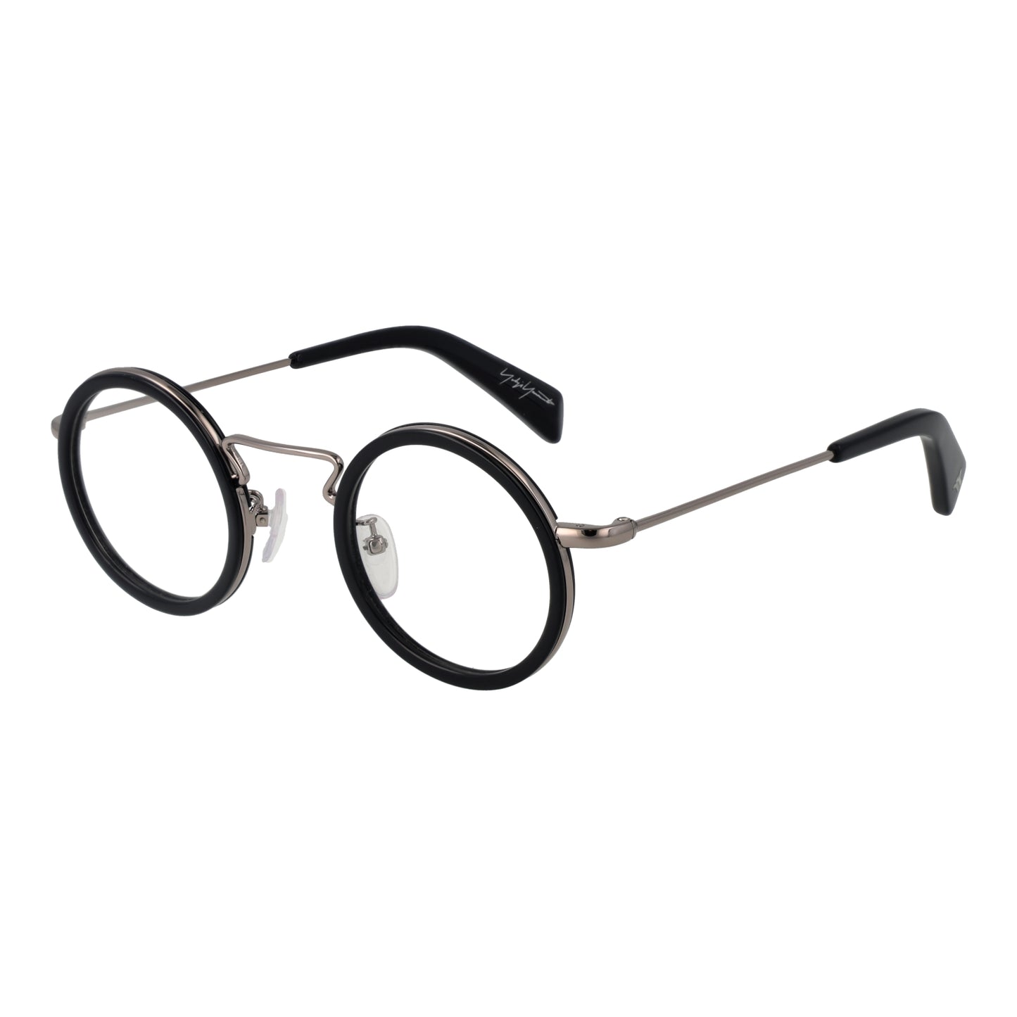 YOHJI YAMAMOTO MOD. YY1003 44613 gent fashion eyewear, round glasses with black frame and metal temples, stylish men's accessory