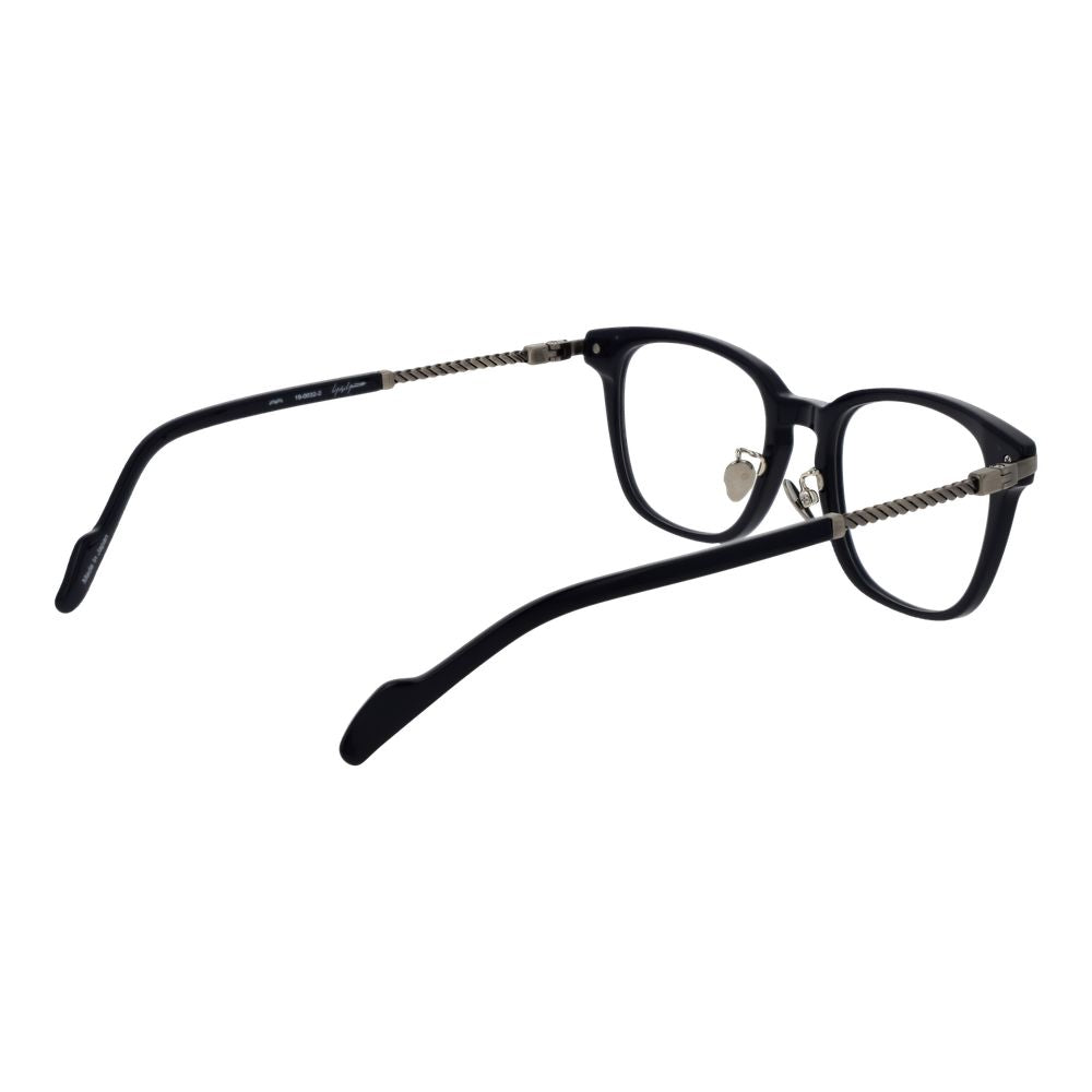 Yohji Yamamoto Blue Metal & Plastic Glasses (Frames) with full-rim style, rectangle lenses, and branded soft case included.