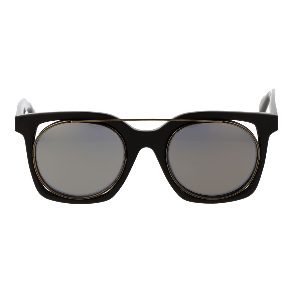 Yohji Yamamoto Brown Unisex Sunglass with grey mirrored lenses and brown monel frame, offering 100% UVA & UVB protection.