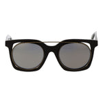 Yohji Yamamoto Brown Unisex Sunglass with grey mirrored lenses and brown monel frame, offering 100% UVA & UVB protection.
