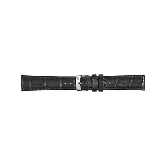 Black Morellato leather watch strap, Italian-made, model A01D5192480019CR18.