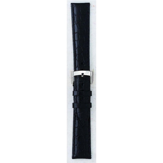 MORELLATO black leather watch strap model A01U0751376019CR18, made in Italy, featuring a stylish texture and silver buckle.